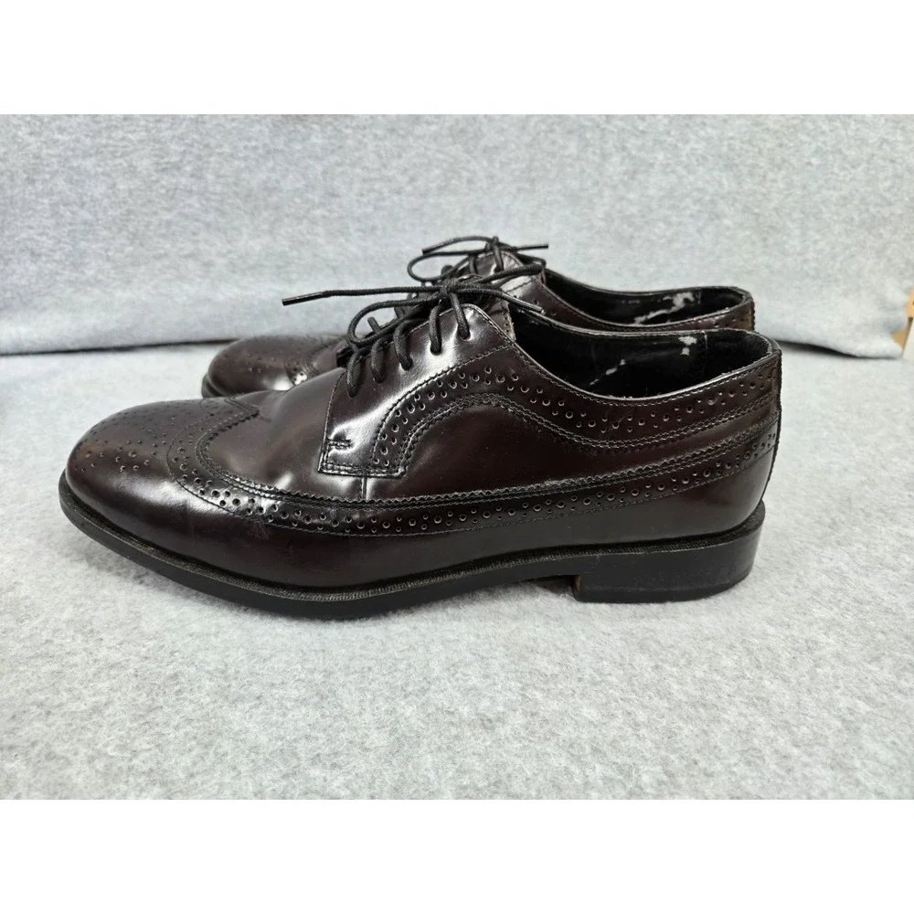 Nunn Bush Mens Dress Shoes Brown Leather Long Wingtip Derby Size 11
